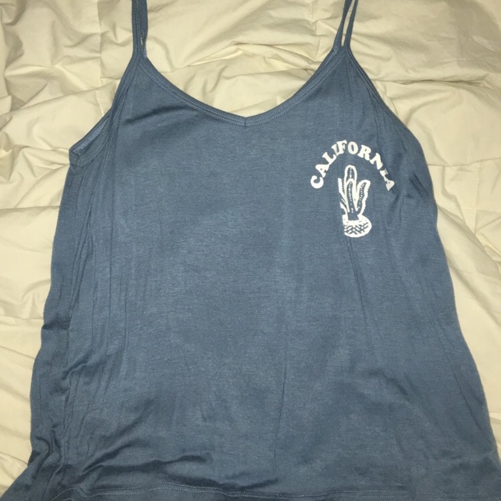 blue California tank top